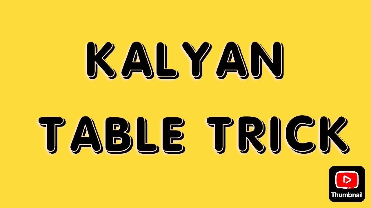KALYAN TABLE TRICK 27/01/2026 STRONG SINGLE JODI