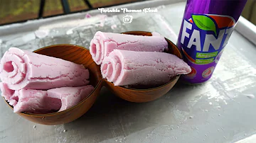 Fanta Grape Flavour Soda Drink Milk Ice Cream Roll