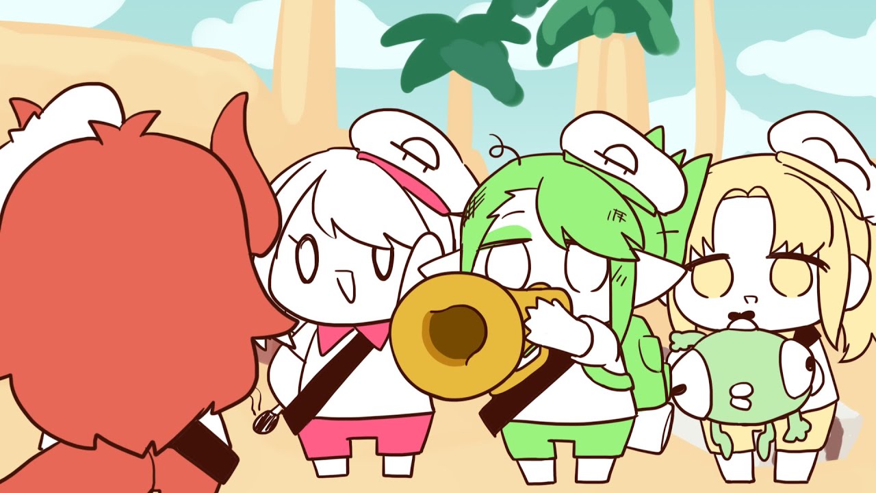 あまりにものびのびしすぎている名前のない組【手描き切り抜き】