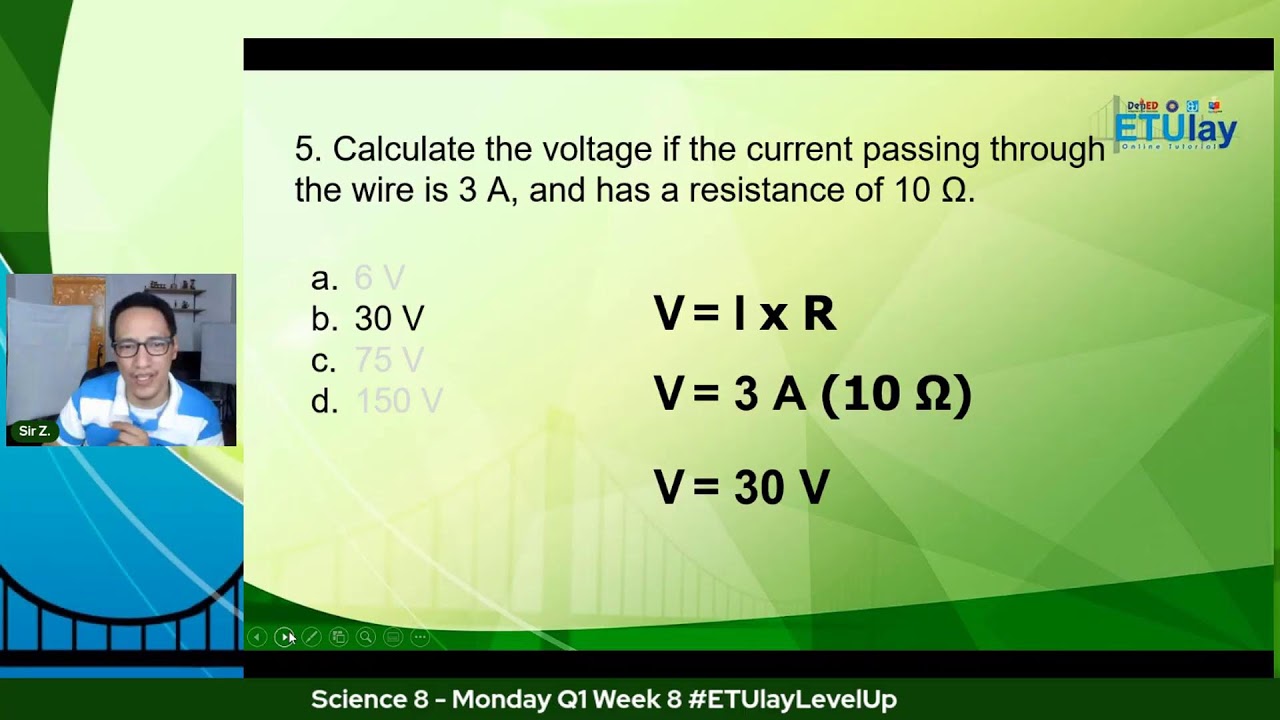 Science 8 Monday Q1 Week 8 Basic Electricity YouTube