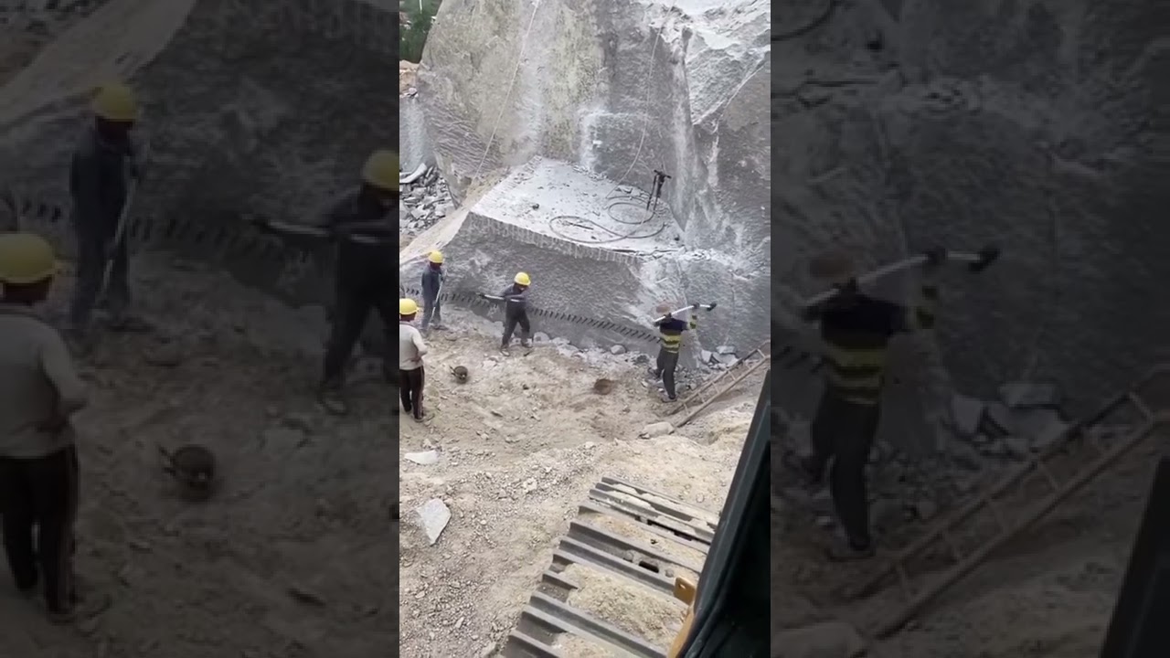 Large Rock Stone Cracking Skills Technics 