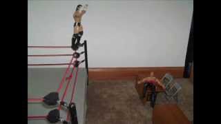 CM Punk Elbow drop Through the Announce Table at Extreme Rules 2012