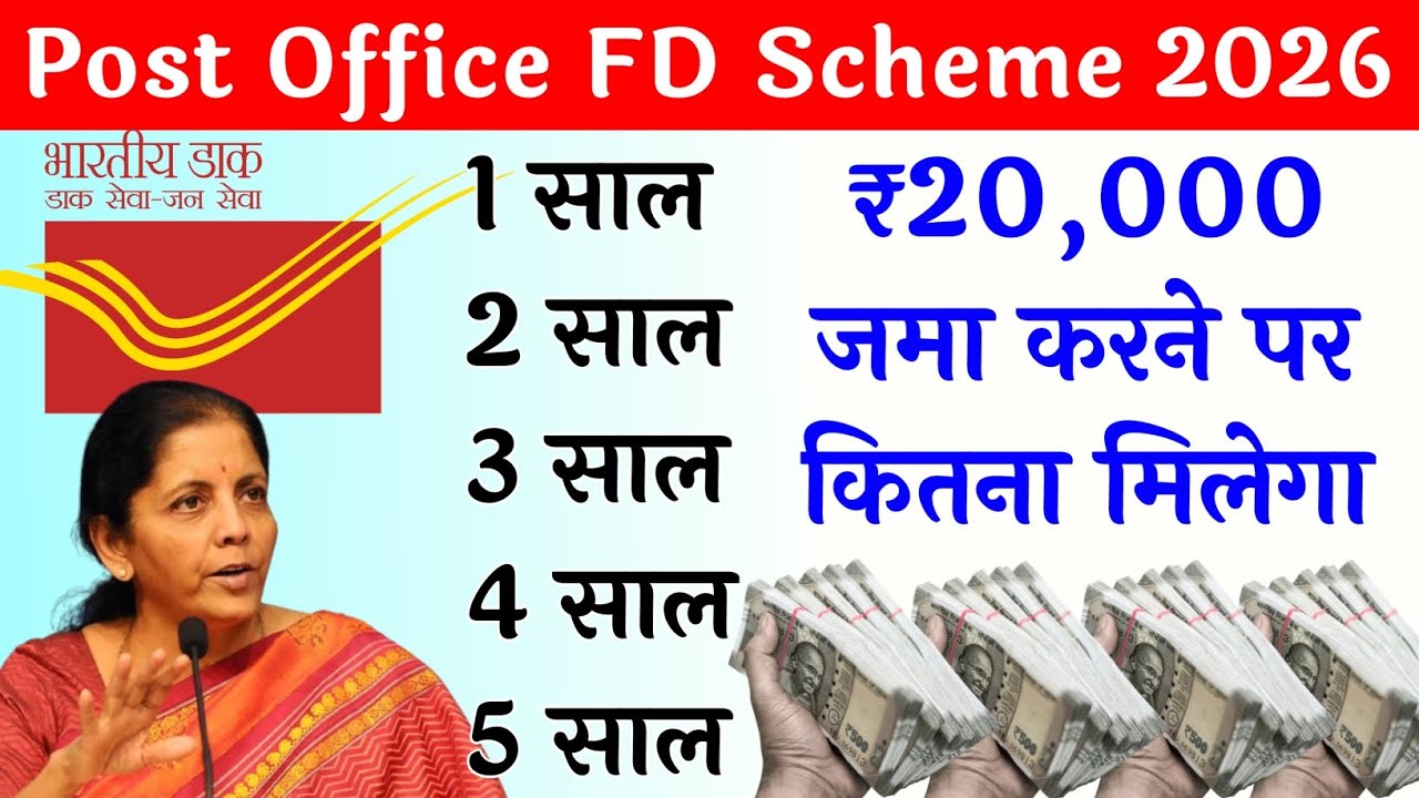 Post Office FD Scheme 2026 | ₹20,000 Investment Return | New Interest Rates & All Rules Explained