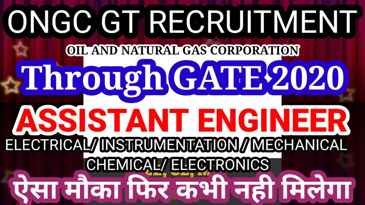 ONGC RECRUITMENT 2021 through GATE 2020