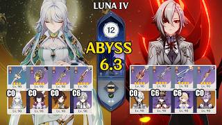 C0 Zibai Chiori Lunar Crystallize \u0026 C0 Arlecchino Overload | Spiral Abyss 6.3 | Genshin Impact 【原神】