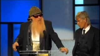 ZZ Top accepts award Rock and Roll Hall of Fame inductions 2004