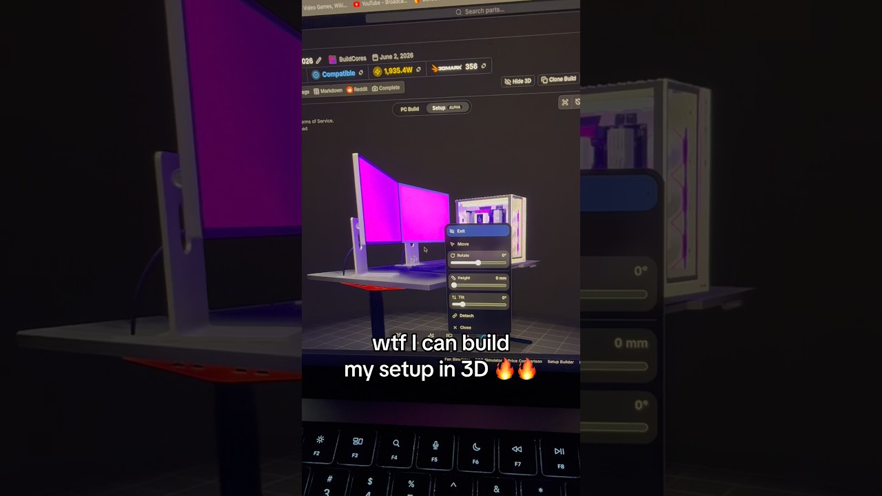 wtf I can build my setup in 3D 🔥🔥 #pcbuild #setup #tech #pcmasterrace #pcgaming