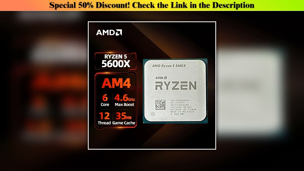 Best Seller AMD Ryzen 5 5600X Processor 4.6GHz 6-Core 12-Thread 35MB Game Cache 7NM TDP 65W Socket•