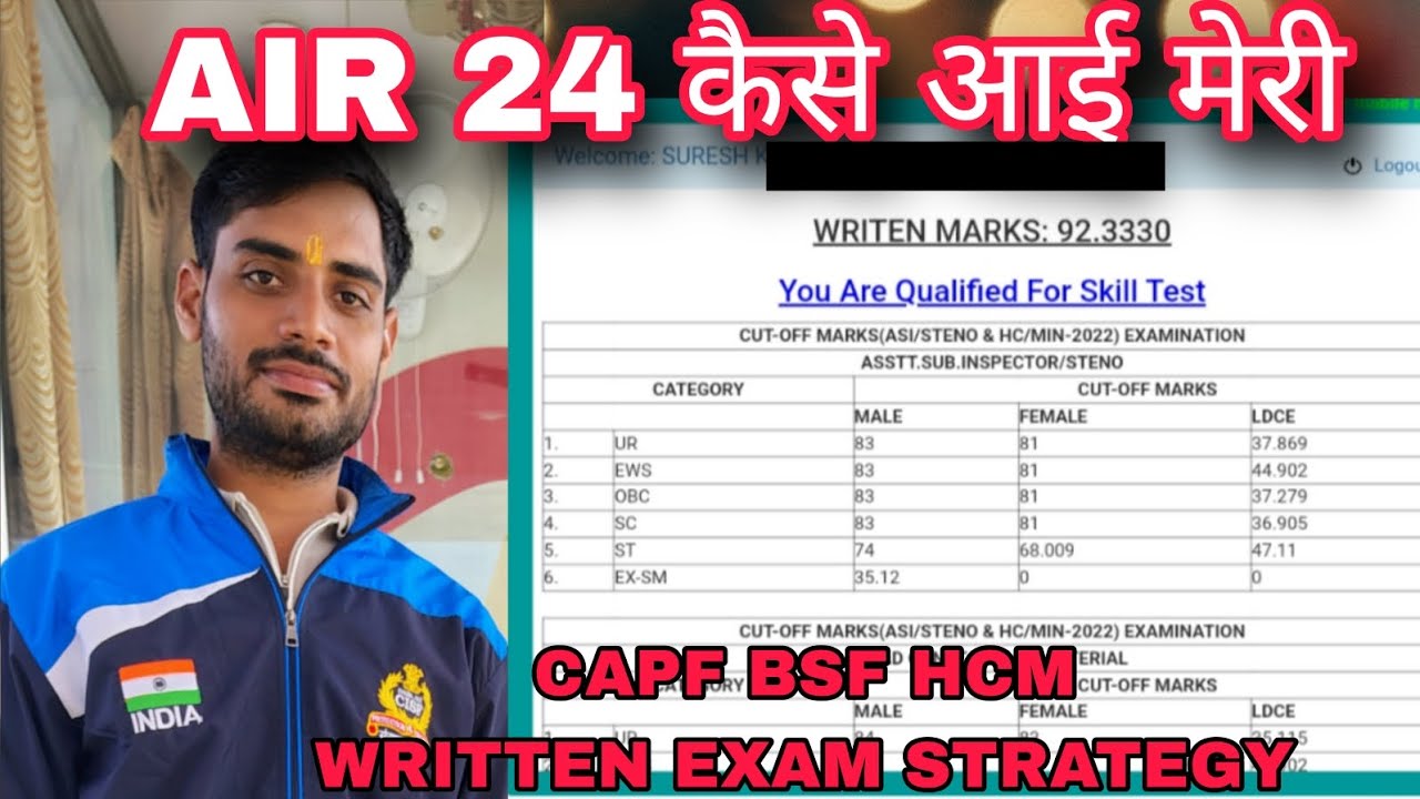 CAPF BSF CISF HCM written exam strategy by Selected HCM। Subject wise strategy