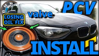 How to replace/install PCV valve on BMW 1 Series 116i,118i,120i,114i F20F21 N13 losing oil fix #cars