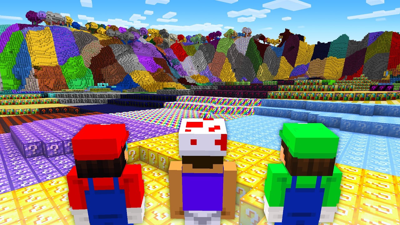 Minecraft, But Chunks are Random Lucky Blocks...