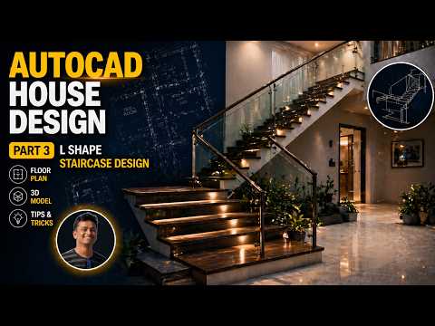 AutoCAD Drawing Tutorial (2027) | Staircase Design | 3D Tutorial for Beginners