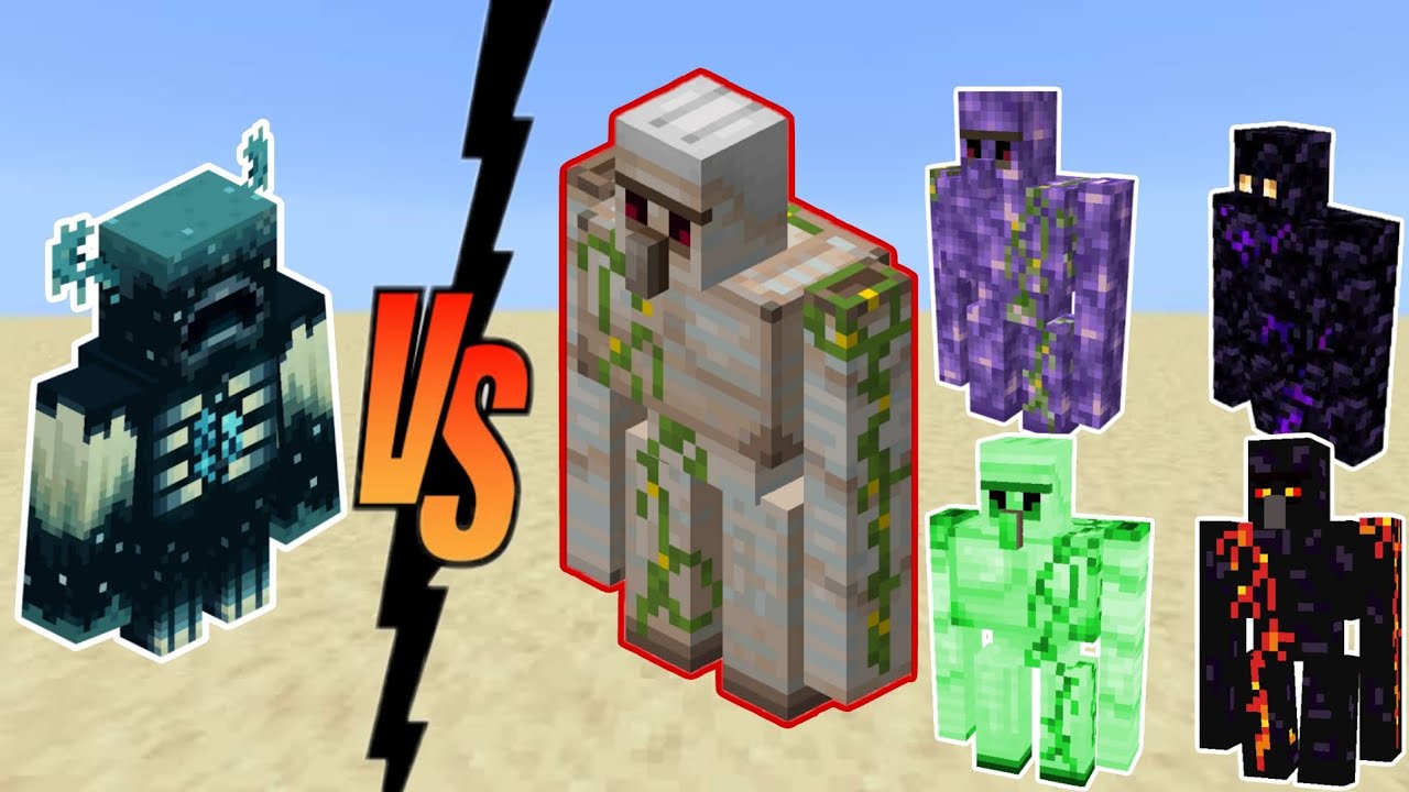 Warden vs Iron Golem Warden vs All Golem types. YouTube
