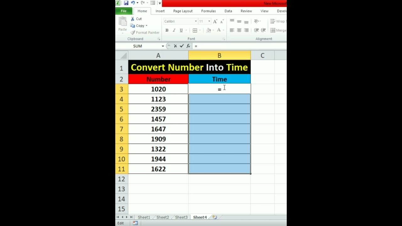 Convert number into time 