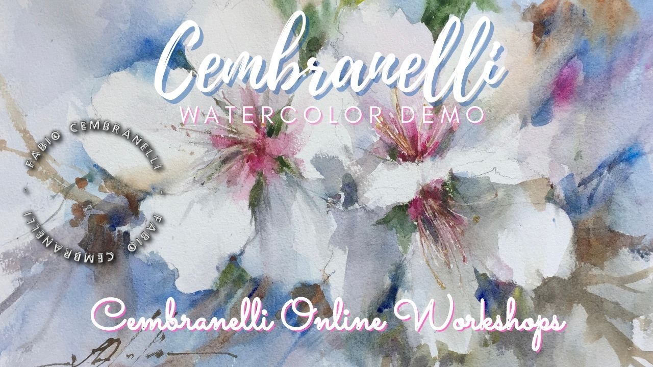 Almond Blossom, Watercolor Demo, Online Workshop Sample