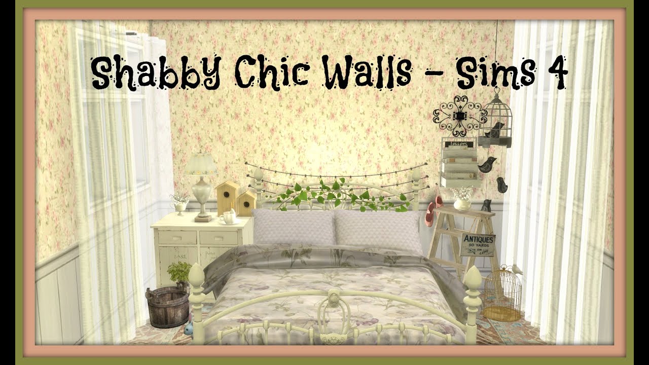 Sims 4 My Custom Content Shabby Chic Walls For Download Youtube
