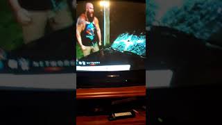 Braun strowman flips over a van with the miz and John Morrison