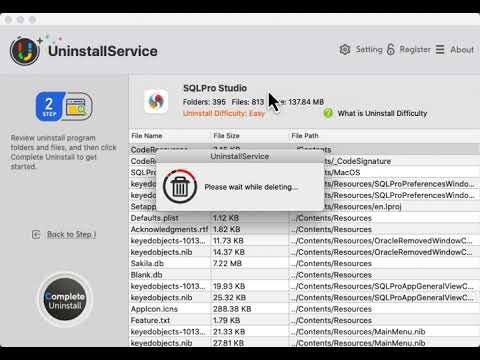 Use UninstallService to Uninstall SQLPro Studio on Mac