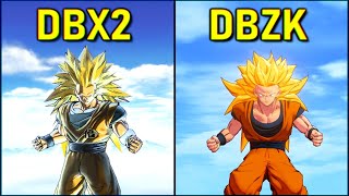 Goku - All Transformations & Attacks | DBZ Kakarot vs DBXV2 [SSJ-SSJ2-SSJ3-KX20]