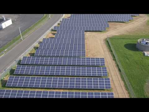 Pfister Energy 8-acre, 2.5 megawatt (DC), ground mount, photovoltaic solar field - video from Pfister Energy