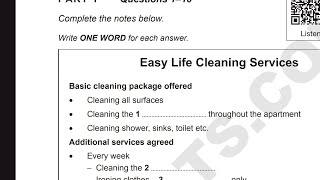 EASY LIFE CLEANING SERVICES IELTS LISTENING PRACTICE TEST 