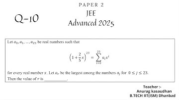 JEE Advanced 2025 Math Paper 2 (Q 10) solution | IIT JEE Maths | #jeeadvanced2025 #projecteducation