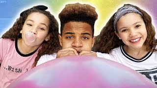 Justins Bubble Gum Trick Ft Sierra & Olivia Haschak