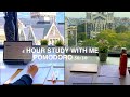 4 hour study with me at the library  white noise for studying pomodoro 5010 mindful studying