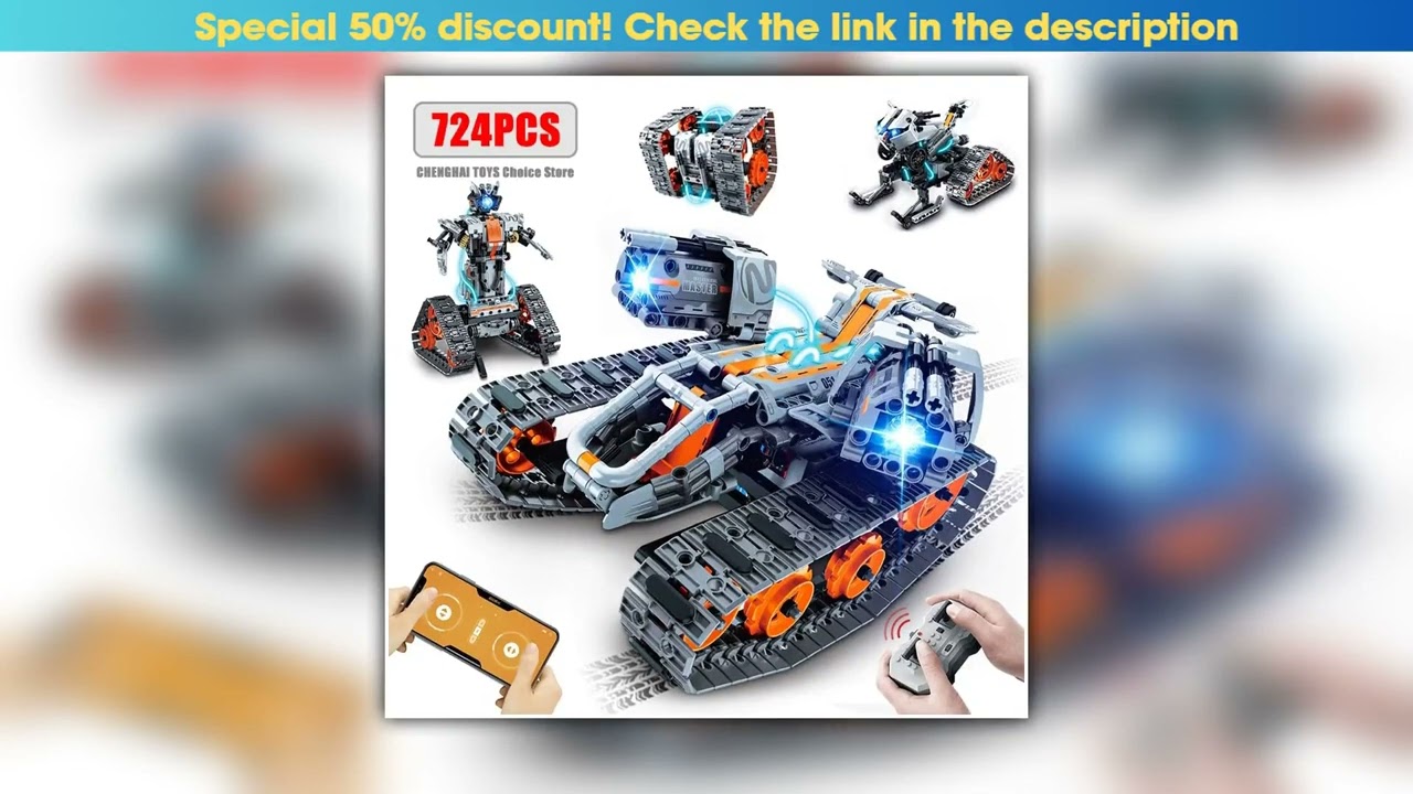 724pcs 4 in 1 City Technical Programming RC Car Robot Building Kit Stem Racing Car 616 Year Old