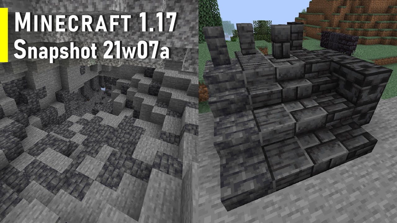 Minecraft 1.17 Snapshot 21w07a - NEW BLOCK Grimstone and NEW Ore Generation
