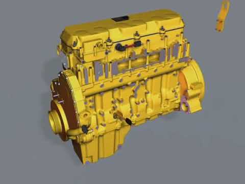 ENGINE ASSEMBLY ANIMATION WITH PART NAMES LABELLED - YouTube