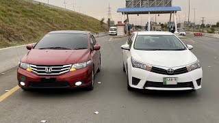 Corolla Altis 1.6 VS Honda City 1.5 Aspire - DRAG RACE!