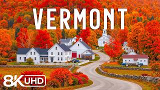 VERMONT AUTUMN 8K UHD 🍁 – New England’s Hidden Fall Paradise | Covered Bridges & Maple Hills