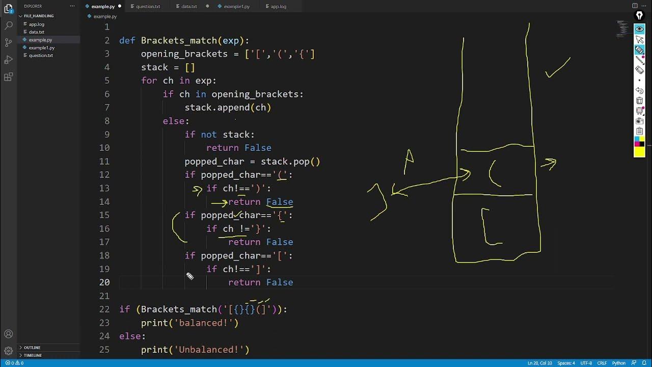 Coding Question in Python | Python Program for Parentheses Check ...