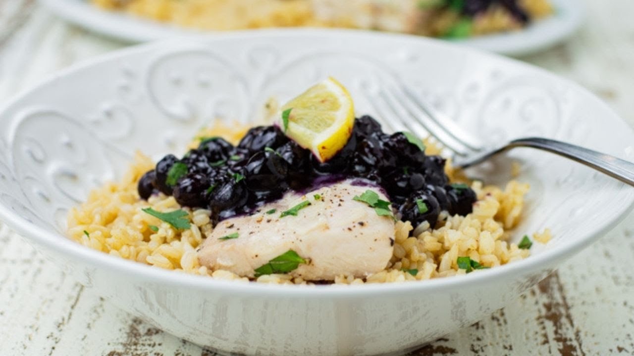 Baked Mahi Mahi with Blueberry Sauce YouTube