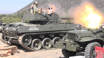 M18 Hellcat tank destroyer firing