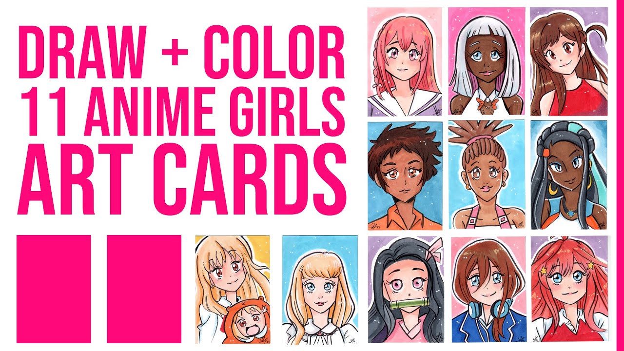 Draw & Color - 11 ACEO Art Cards - Relaxing Music - Soft House