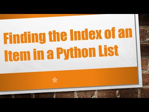 Finding the Index of an Item in a Python List