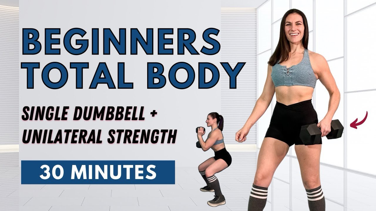 BEGINNER FULL BODY Dumbbells Workout | 30 Min | Single Dumbbell Workout | Unilateral Strength