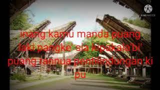 mamase komi pulang (Lirik ) lagu Toraja