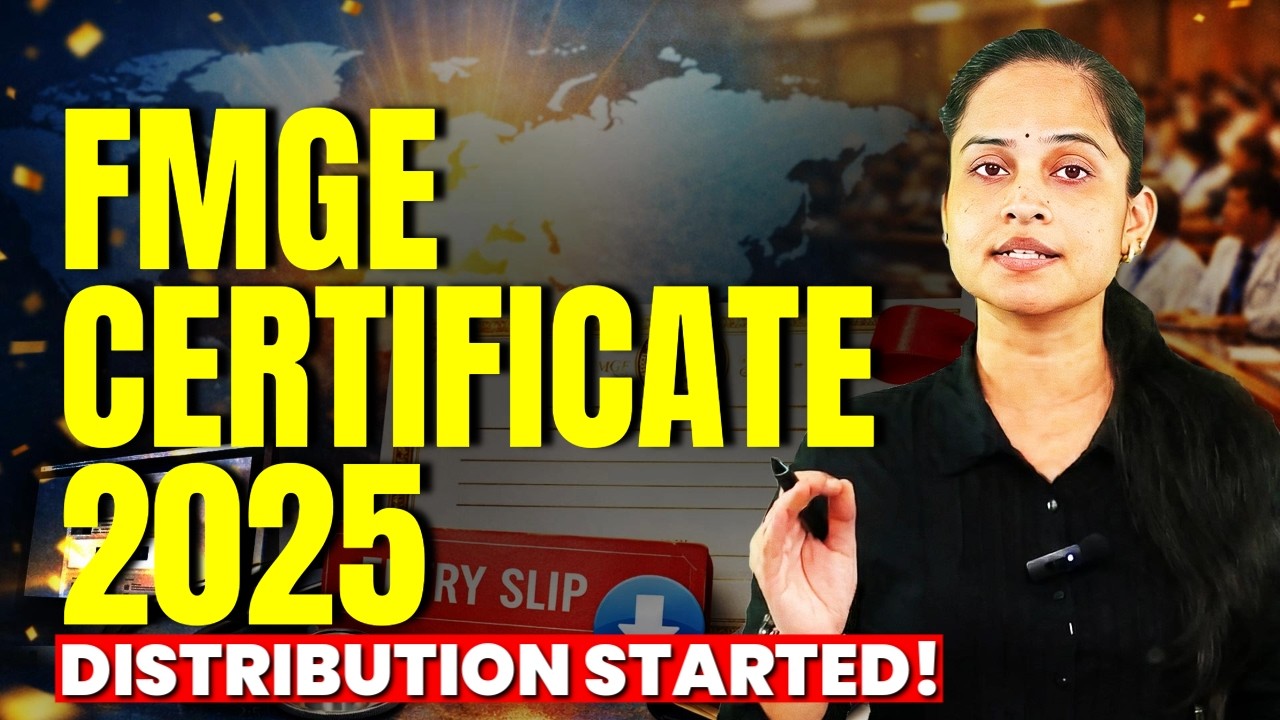 FMGE Dec 2025 Pass Certificate OUT! 🚨 Entry Slip Download Link | Documents List & Schedule