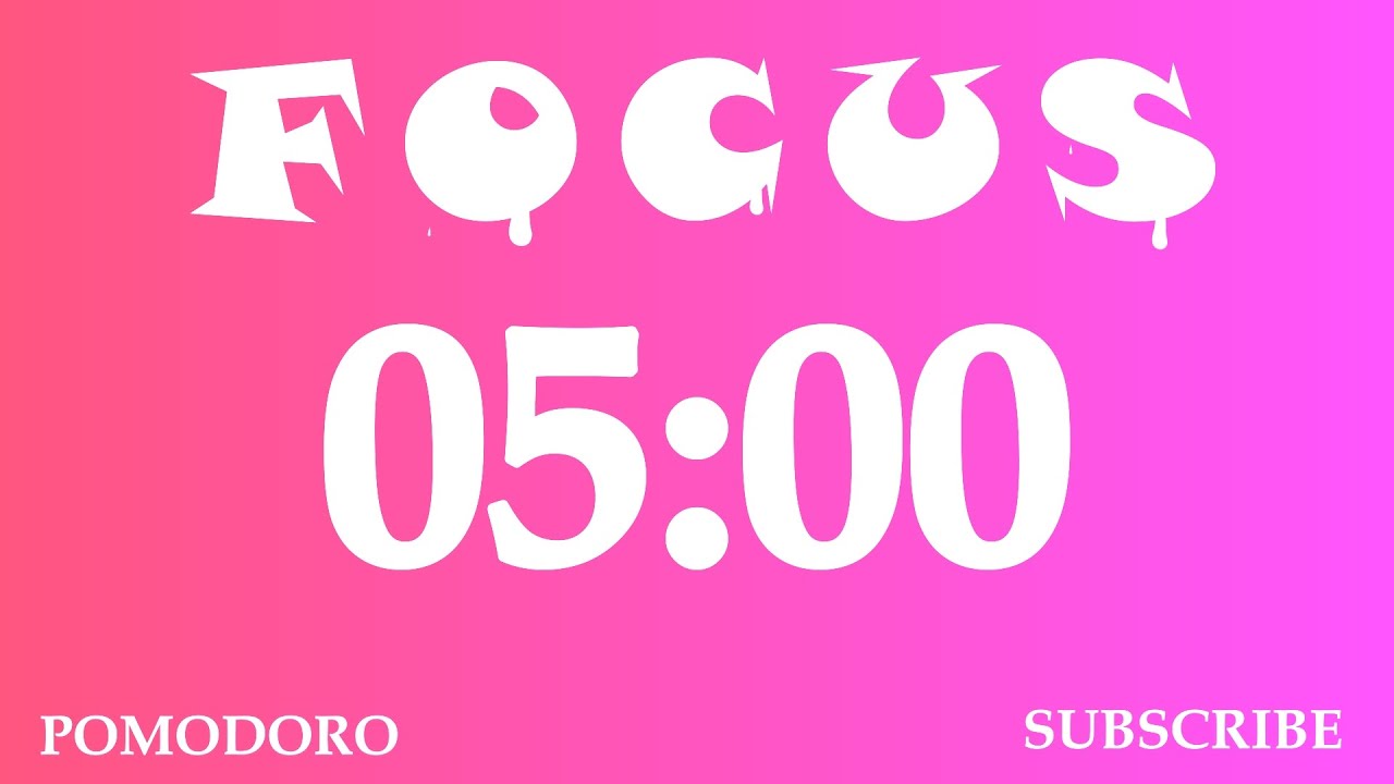5 Minute Timer - Study - Work - Deep Focus - Countdown Timer - No Music ...
