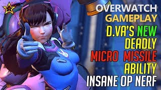 Overwatch - DVA New Deadly Micro Missile Ability Insane OP Nerf