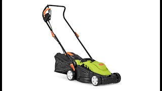 Safstar Electric Lawn Mower, Corded Push Mower with 3-Position Height Adjustment, Folding Handle