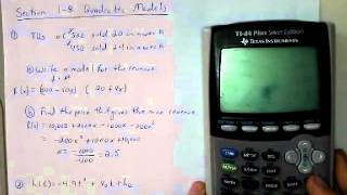 Famous Acc Precalculus Chapter 1 Section 8 Quadratic Models Wealth
