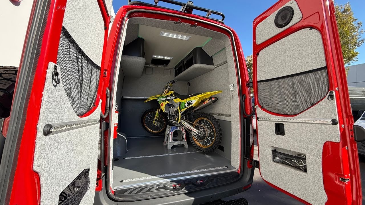 A Moto Van Built to Carry 3 Dirt Bikes + Sleep 2