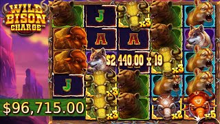 BRAND NEW SLOT - WILD BISON CHARGE  - HUGE WIN - BONUS BUY ONLINE CASINO NEW SLOT screenshot 5