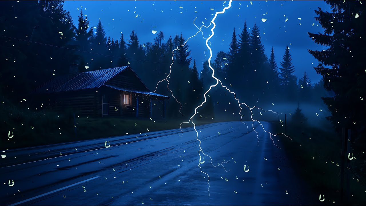 Fall into Deep Sleep with Heavy Rain Sounds in the Night Forest | Rain Sounds for Sleeping