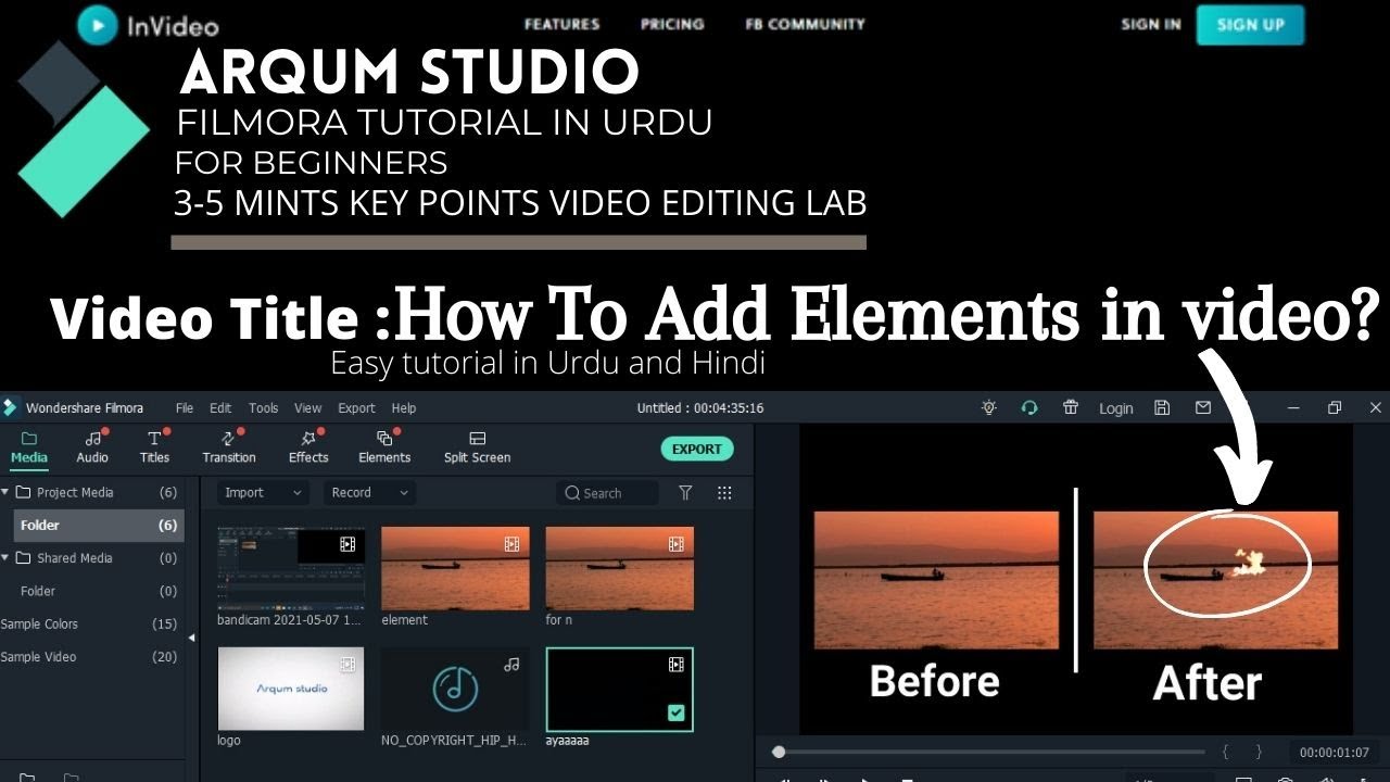 How To Add Elements Effect In FilmoraX || Adding Elements|| Tutorial For Beginners in Urdu and Hindi