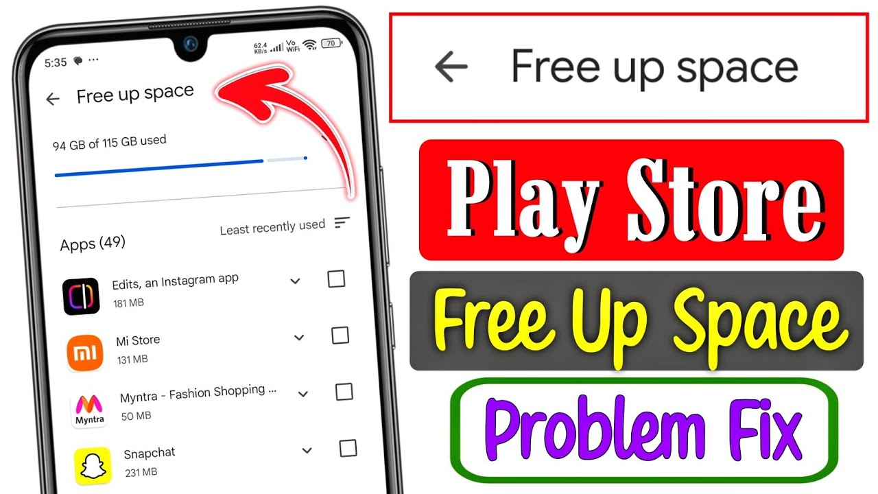 play store free up space problem | play store app install problem free up space | free up space